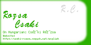 rozsa csaki business card